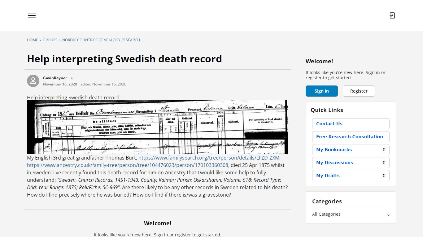 Help interpreting Swedish death record — FamilySearch Community